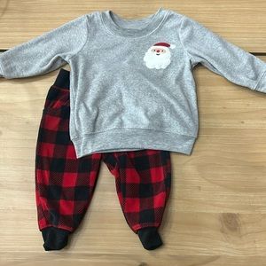 6 month Santa Fleece outfit